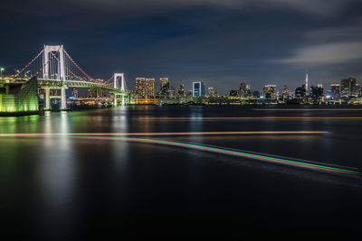 Illuminated city at night