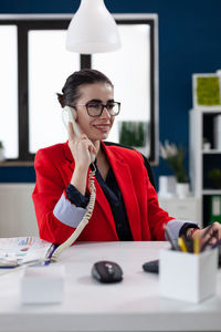 Businesswoman working in office