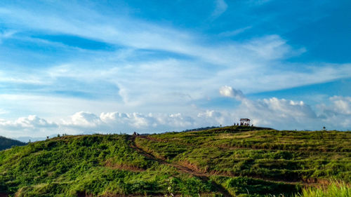 Scenic view of land against sky