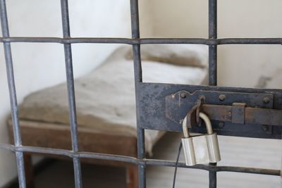 Detail shot of locked prison