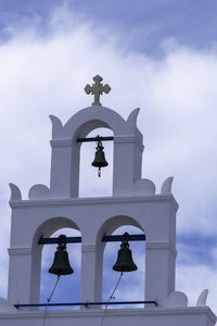 Santorini, greece, may 4, 2024. oia, church of panagia akathistos hymn, bells