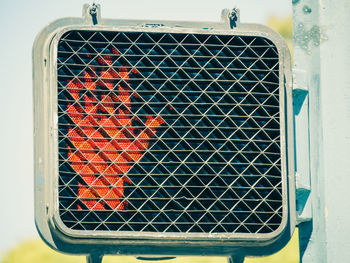 Close-up of road signal