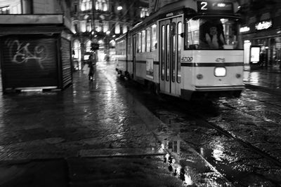 View of train at night