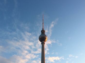 Low angle view of communications tower