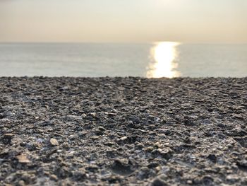 Surface level of pebble beach
