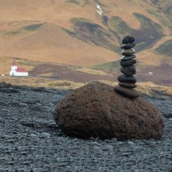 Stack of stones on rock