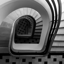 Low angle view of spiral staircase