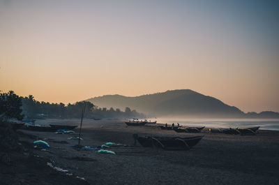 Scenic view of mountains at sunset