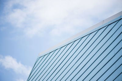 Low angle view of modern building against sky