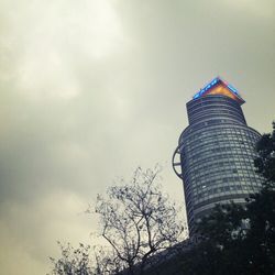 Low angle view of tower against sky