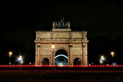 Low angle view of illuminated building