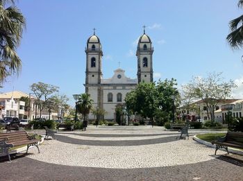 Low angle view of church against sky in iguape