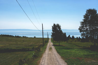 View of calm sea against clear sky