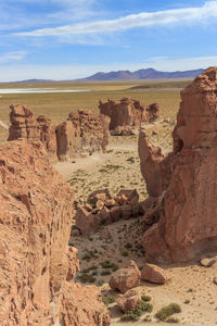 Scenic view of desert landscape against sky