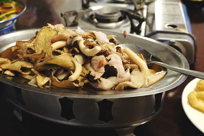 Close-up of pasta in bowl