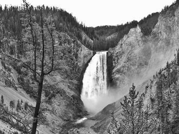 Scenic view of waterfall