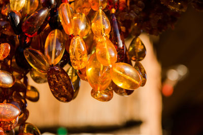 Close-up of christmas decoration hanging for sale