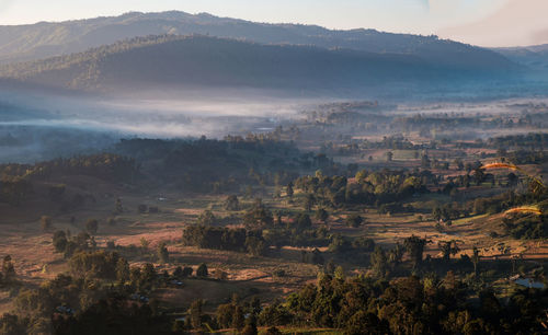 High angle view of landscape against sky