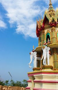 Low angle view of temple against sky