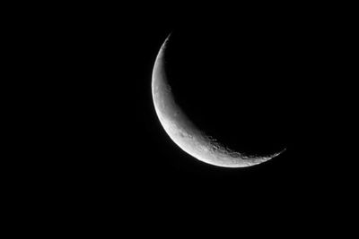 Close-up of moon against clear sky at night