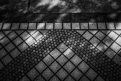 High angle view of paving stone