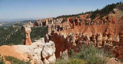 Panoramic view of rock formations against sky