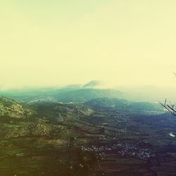 Landscape with mountains in background