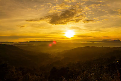 Scenic view of landscape against sky during sunset