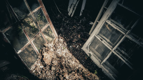 High angle view of abandoned construction site