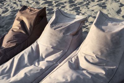 Beanbags shortly before sunset, canggu, bali/indonesia