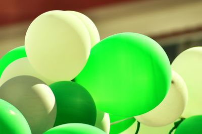 Close-up of balloons during sunny day