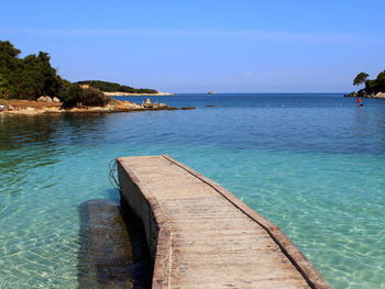 Scenic view of sea against sky on ksamil islands in albania