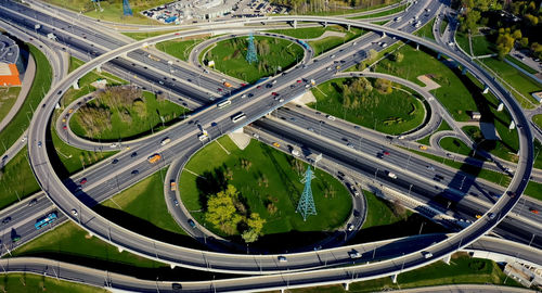 High angle view of traffic on road