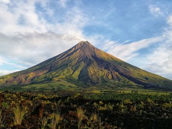 Scenic view of mountain against sky