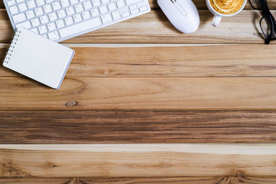 High angle view of laptop on table