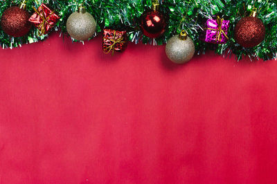 Close-up of christmas decoration hanging on tree