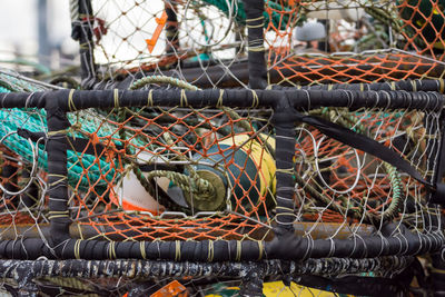 Fishing nets in boat