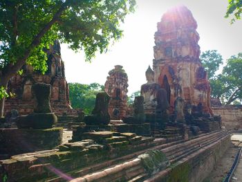 Panoramic view of old temple building