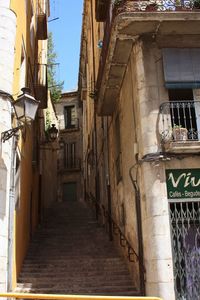 Narrow alley along buildings