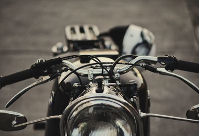 Close-up of bicycle on road