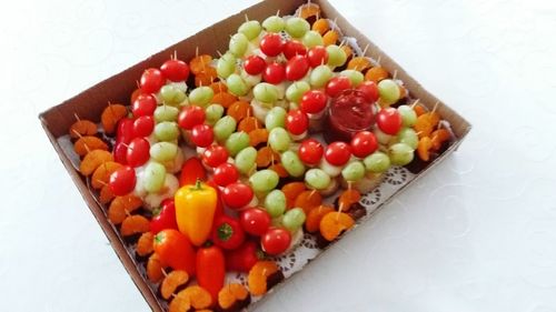 Close-up of fruits in plate