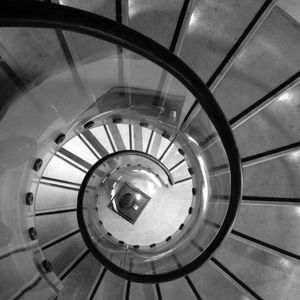 Directly above shot of spiral staircase