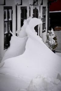 Snow covered built structure in winter
