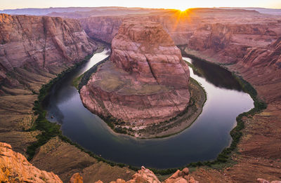 Aerial view of rock formations