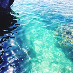 Close-up of swimming pool in sea
