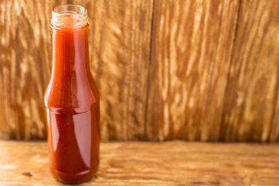 Close-up of glass of jar on table