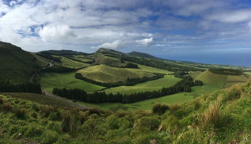 Panoramic view of landscape against sky