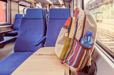 Backpack in bus