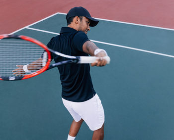 Rear view of tennis racket