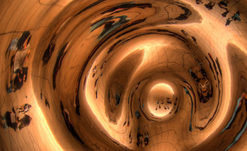 Directly below shot of illuminated tunnel